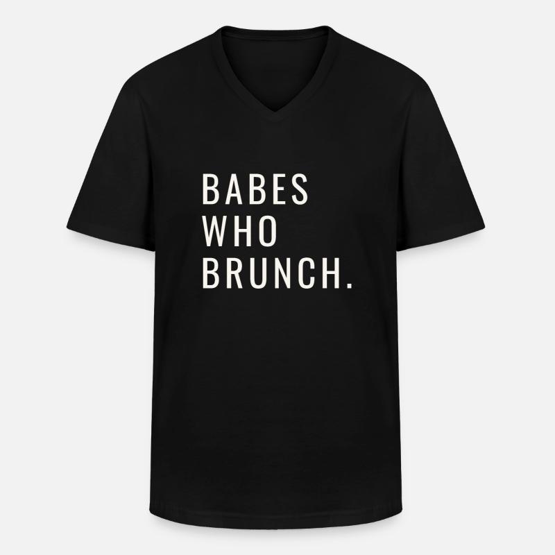Babes Who Brunch Squat - Männer-T-Shirt mit V-Ausschnitt - Schwarz