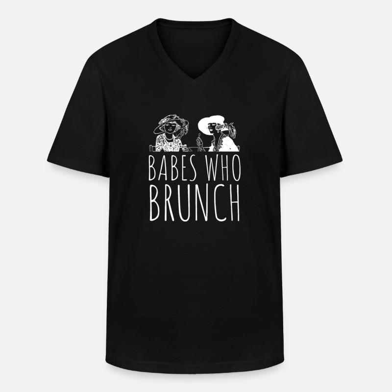 Babes Who Brunch Squat - Men's V-Neck T-Shirt - black