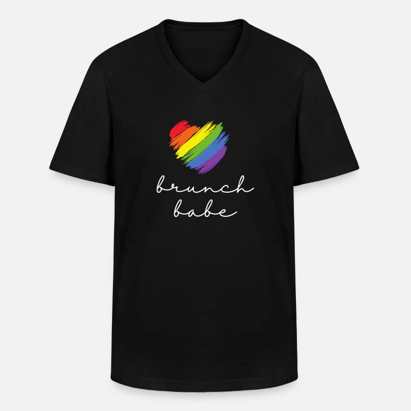 Babes Who Brunch Squat - Männer-T-Shirt mit V-Ausschnitt - Schwarz
