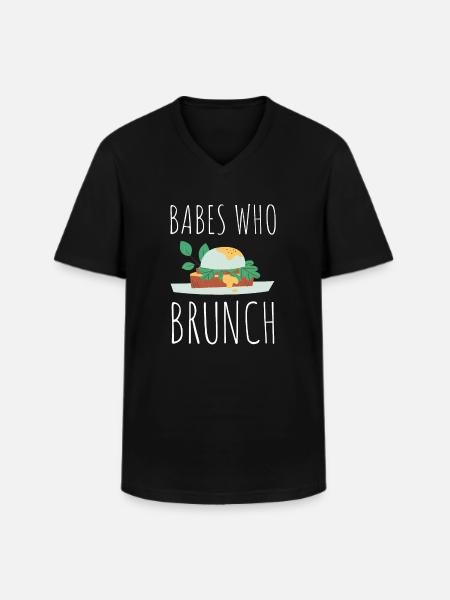 Babes Who Brunch Squat - Men's V-Neck T-Shirt - black