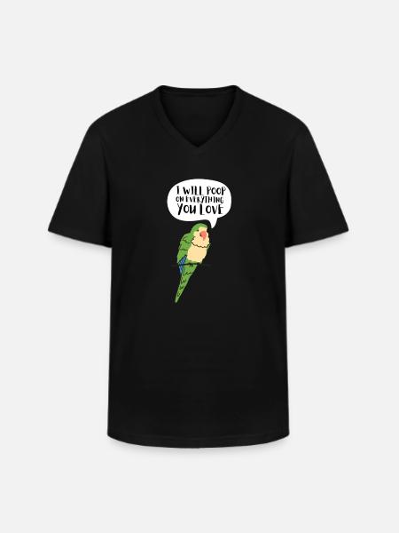 Blue Quaker Parrot Mom - Men's V-Neck T-Shirt - black