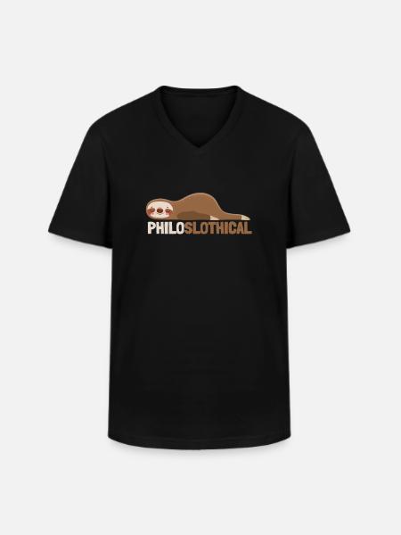 Philosophical Debate Feeling Philoslothical - Men's V-Neck T-Shirt - black