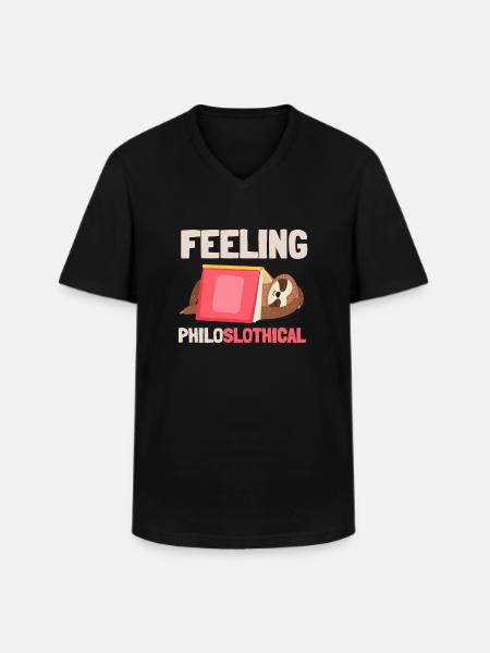 Philosophical Debate Feeling Philoslothical - Men's V-Neck T-Shirt - black