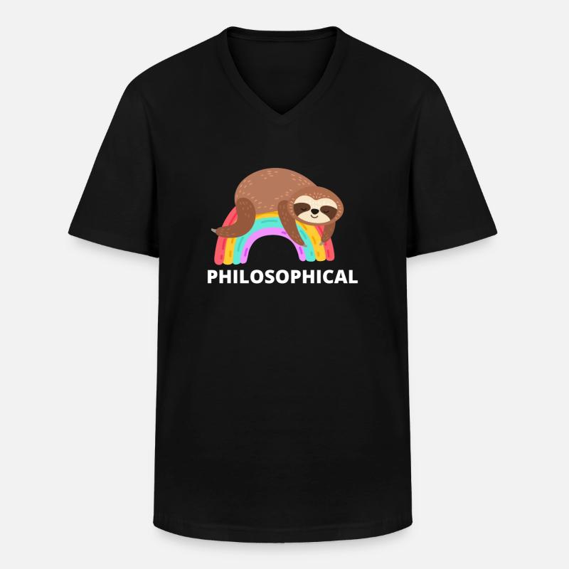 Philosophical Debate Feeling Philoslothical - Männer-T-Shirt mit V-Ausschnitt - Schwarz