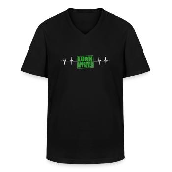 Loan Heartbeat - Agent de crédit Courtier hypothécaire - T-shirt col V Homme - noir - Devant - AI Model Male 178 dark (178cm)