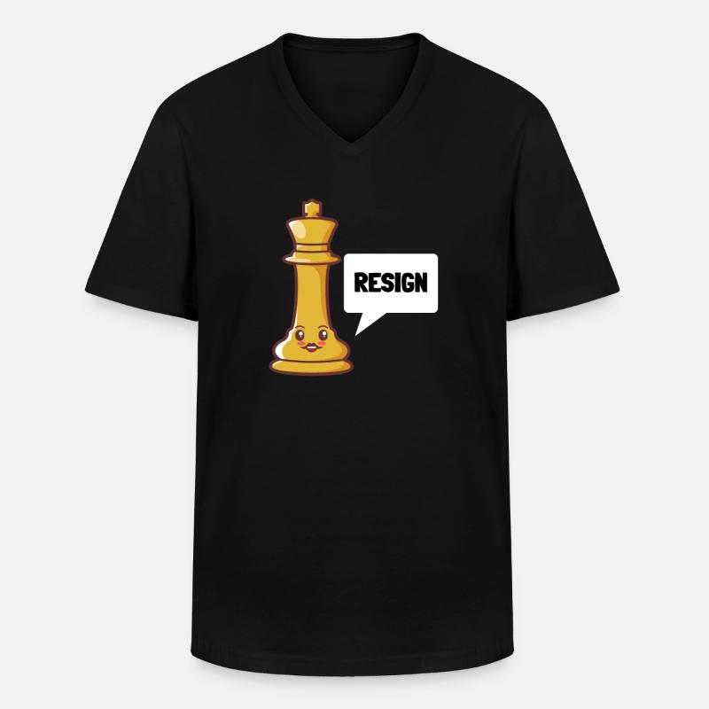 Chess Please Resign - Männer-T-Shirt mit V-Ausschnitt - Schwarz