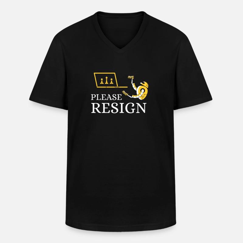 Chess Please Resign - Männer-T-Shirt mit V-Ausschnitt - Schwarz