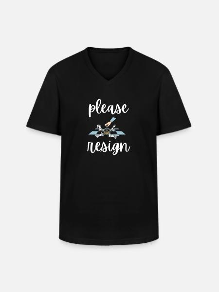 Chess Please Resign - Men's V-Neck T-Shirt - black