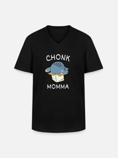 Chonk Cat Obesity - Men's V-Neck T-Shirt - black