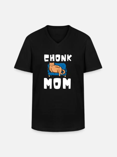 Chonk Cat Obesity - Men's V-Neck T-Shirt - black