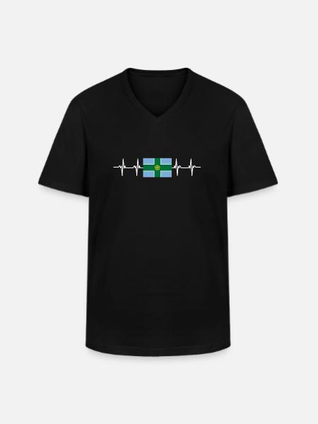 United Kingdom Derbyshire Flag - Men's V-Neck T-Shirt - black