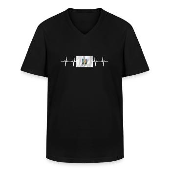 Mexican Mexico Nuevo Leon Flag - Männer-T-Shirt mit V-Ausschnitt - Schwarz - Vorne - AI Model Male 178 dark (178cm)