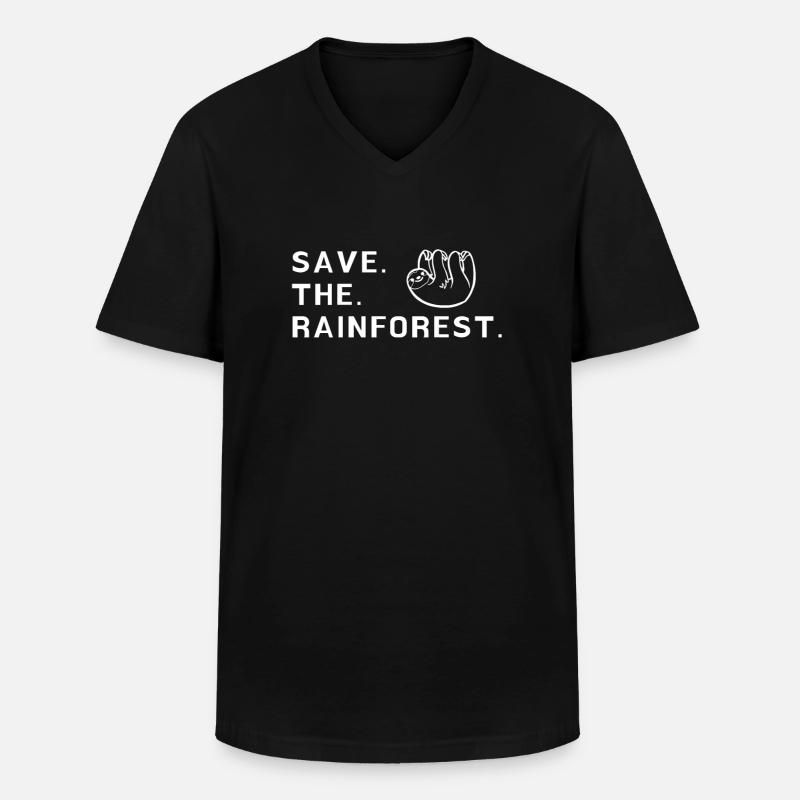 Save The Rainforest - Men's V-Neck T-Shirt - black
