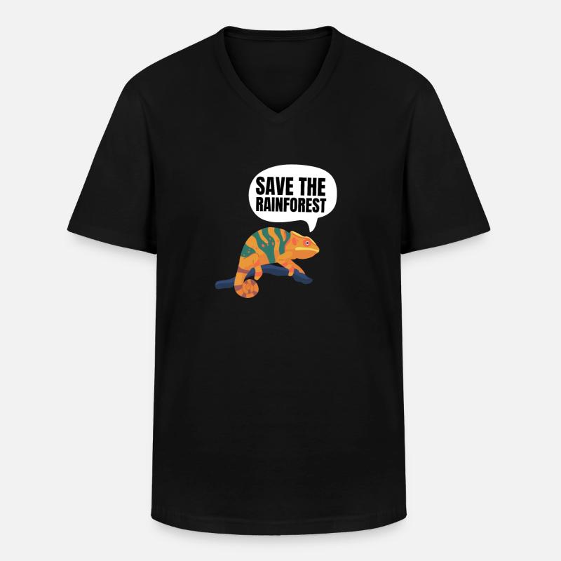 Save The Rainforest - Männer-T-Shirt mit V-Ausschnitt - Schwarz