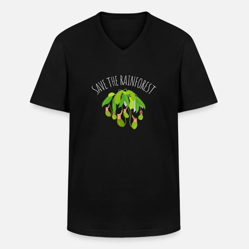 Save The Rainforest - Männer-T-Shirt mit V-Ausschnitt - Schwarz