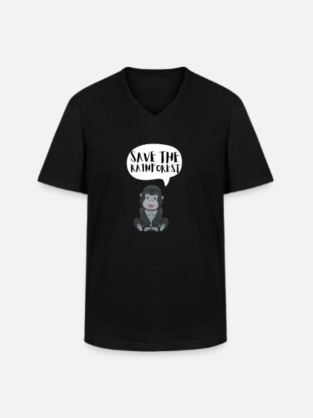 Save The Rainforest - Men's V-Neck T-Shirt - black