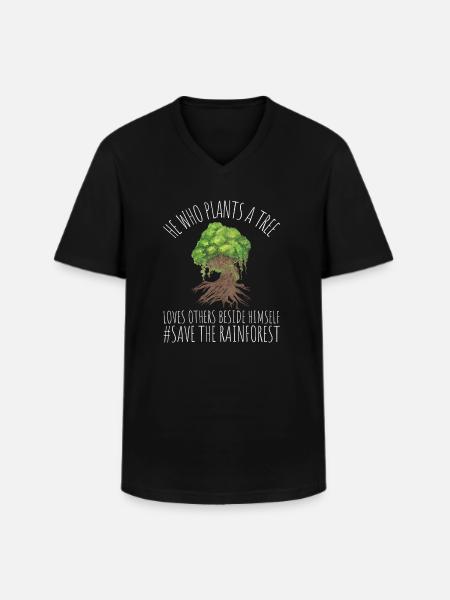 Save The Rainforest - Men's V-Neck T-Shirt - black