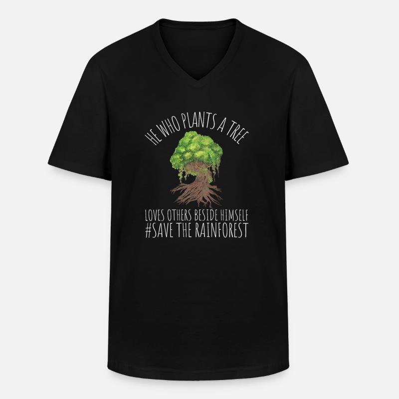 Save The Rainforest - Männer-T-Shirt mit V-Ausschnitt - Schwarz