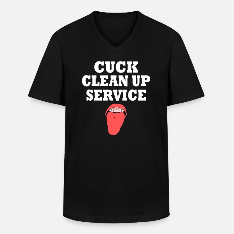 Cuckold cuck clean up service - Männer-T-Shirt mit V-Ausschnitt - Schwarz