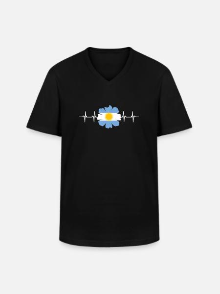 Argentina Flag - Men's V-Neck T-Shirt - black