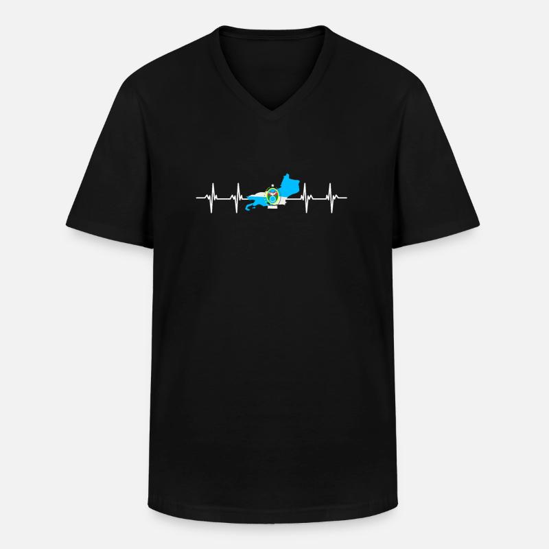 Drapeau de l’Argentine - T-shirt col V Homme - noir