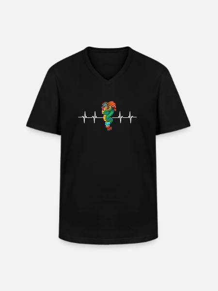 Aztec Calendar - Quetzalcoatl - Men's V-Neck T-Shirt - black