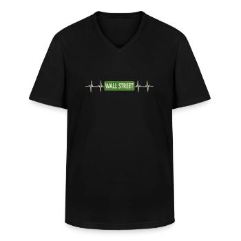 NY Stock Exchange Bull - Männer-T-Shirt mit V-Ausschnitt - Schwarz - Vorne - AI Model Male 178 dark (178cm)