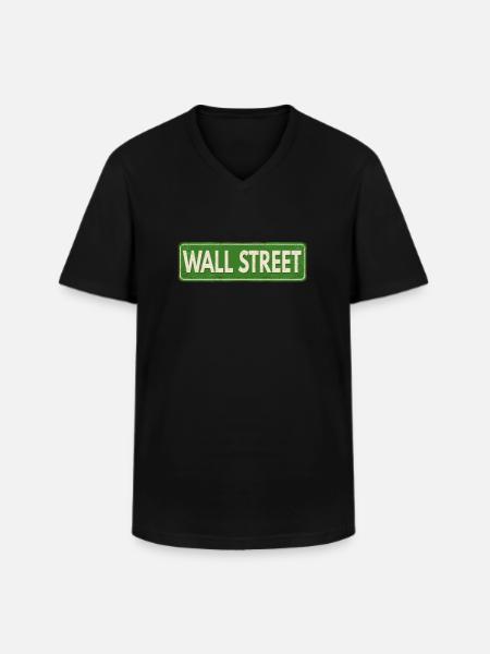 NY Stock Exchange Bull - Men's V-Neck T-Shirt - black