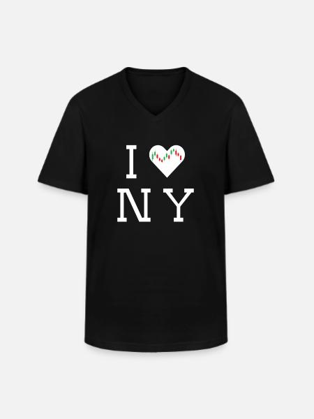 NY Stock Exchange Bull - Men's V-Neck T-Shirt - black