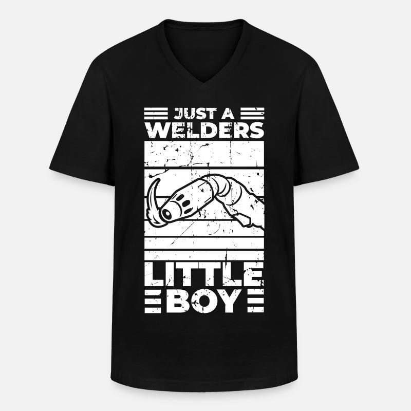 Lustiger Schweißer Junge - Männer-T-Shirt mit V-Ausschnitt - Schwarz