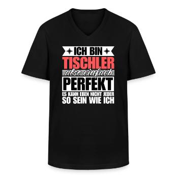Perfekter Tischler - Männer-T-Shirt mit V-Ausschnitt - Schwarz - Vorne - AI Model Male 178 dark (178cm)