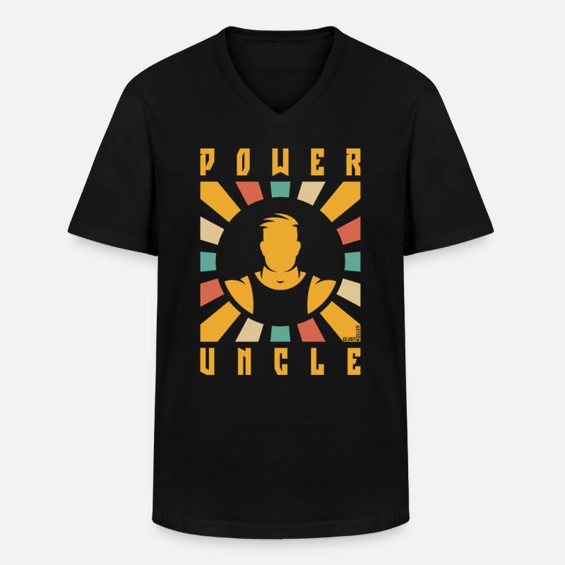 Oncle de puissance (Rayons / 4C) - T-shirt col V Homme - noir