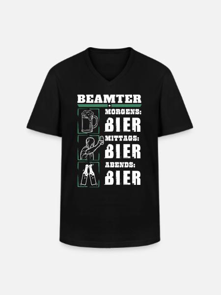 Mon quotidien de fonctionnaire - T-shirt col V Homme - noir