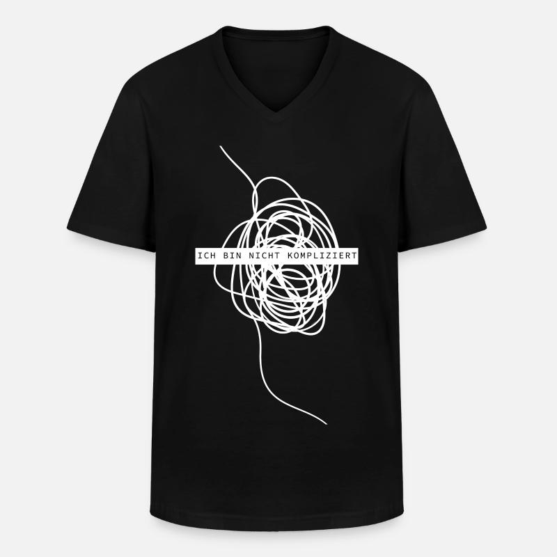 Ich bin nicht kompliziert - Männer-T-Shirt mit V-Ausschnitt - Schwarz