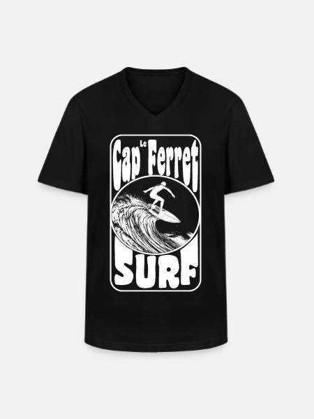 CAP FERET - Men's V-Neck T-Shirt - black
