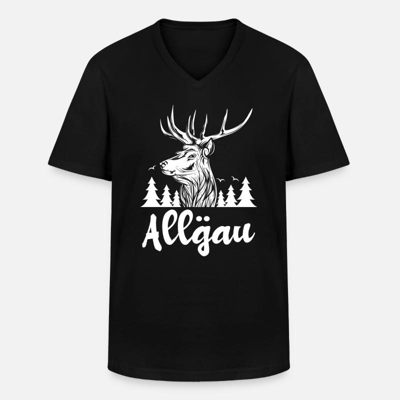 Allgäu - Männer-T-Shirt mit V-Ausschnitt - Schwarz