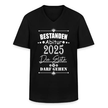 Abitur 2025 bestanden - Männer-T-Shirt mit V-Ausschnitt - Schwarz - Vorne - AI Model Male 178 dark (178cm)