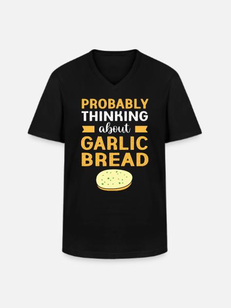 Bread Garlic - Men's V-Neck T-Shirt - black