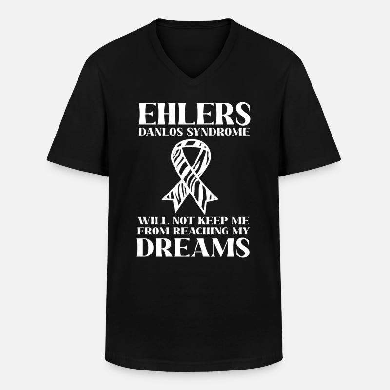 EDS HSD Ehlers-Danlos-Syndrom - Männer-T-Shirt mit V-Ausschnitt - Schwarz