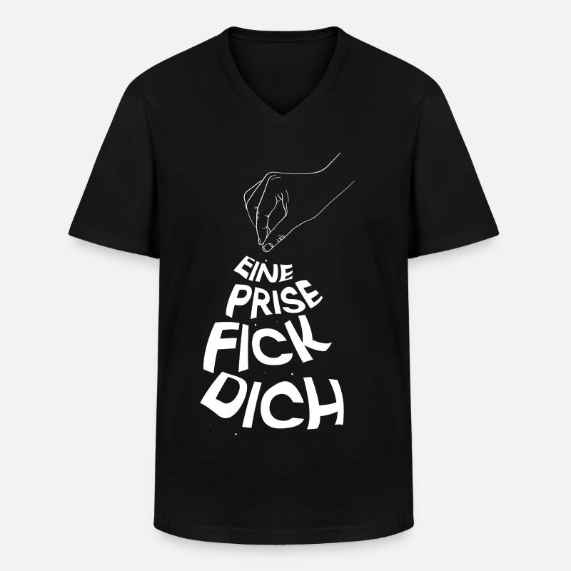 Eine Prise Fick Dich - Männer-T-Shirt mit V-Ausschnitt - Schwarz