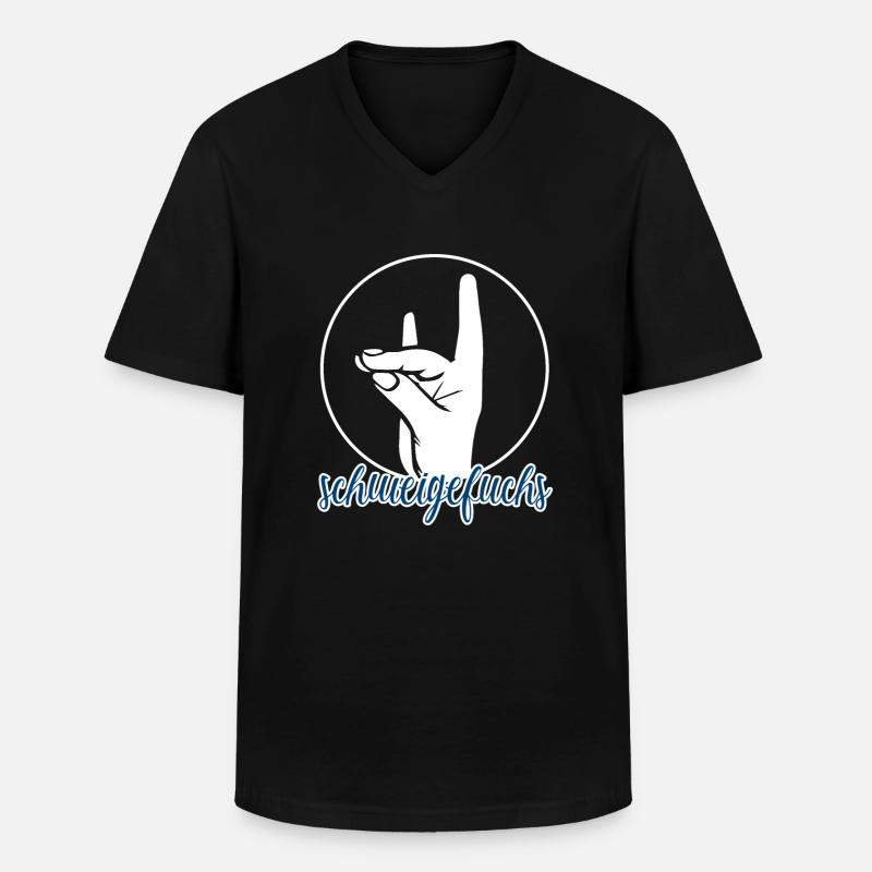 Schweigefuchs Lehrer Grundschule Kindergarten - Männer-T-Shirt mit V-Ausschnitt - Schwarz