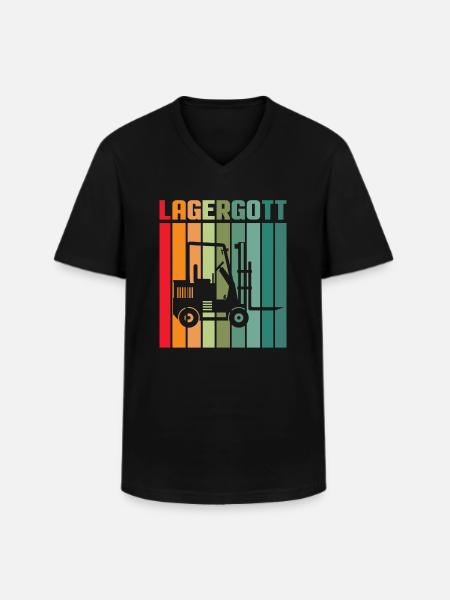 Lagerarbeiter Logistiker Stapler Staplerfahrer - Männer-T-Shirt mit V-Ausschnitt - Schwarz