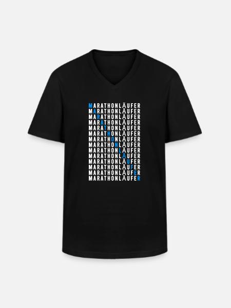 Marathonläufer - Männer-T-Shirt mit V-Ausschnitt - Schwarz