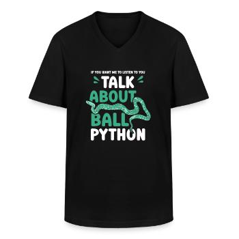 talk about ball python - Männer-T-Shirt mit V-Ausschnitt - Schwarz - Vorne - AI Model Male 178 dark (178cm)