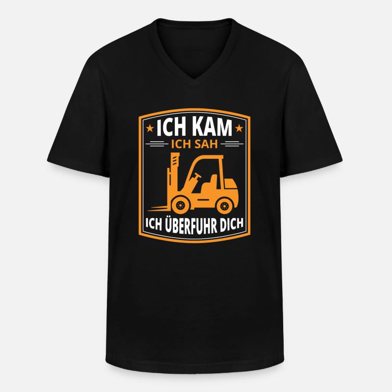 Lagerarbeiter Logistiker Stapler Staplerfahrer - Männer-T-Shirt mit V-Ausschnitt - Schwarz