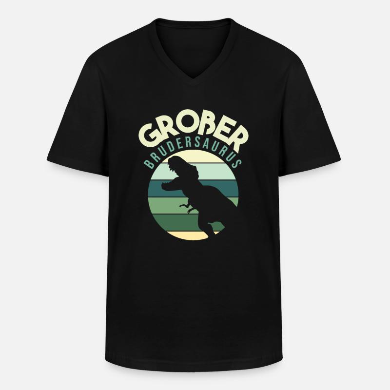 Großer Bruder Brudersaurus - Männer-T-Shirt mit V-Ausschnitt - Schwarz