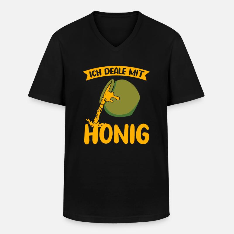 Ich deale mit Honig - Männer-T-Shirt mit V-Ausschnitt - Schwarz