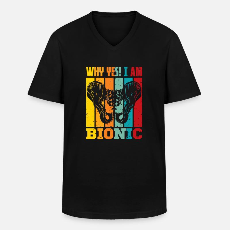Why Yes! I am Bionic - Männer-T-Shirt mit V-Ausschnitt - Schwarz