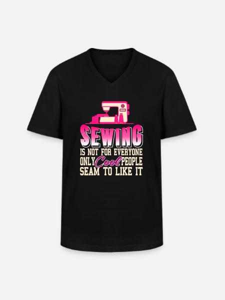 Sewing Sew - Männer-T-Shirt mit V-Ausschnitt - Schwarz