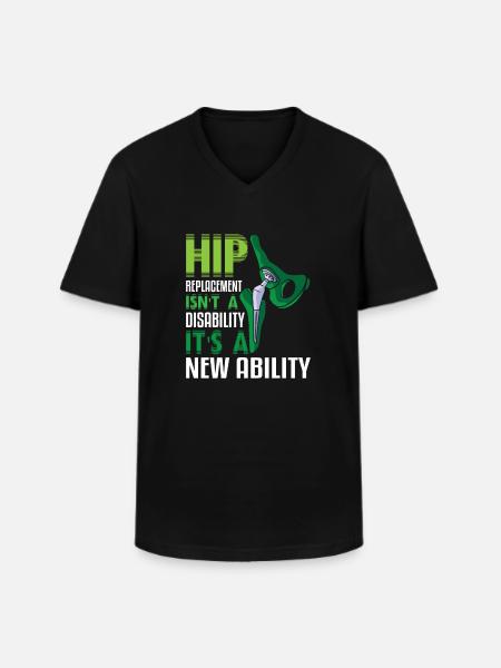 Hip Replacement Isn't a disability - Männer-T-Shirt mit V-Ausschnitt - Schwarz